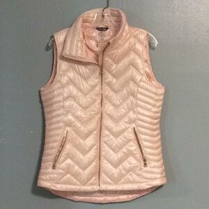 Calvin Klein Light Blush Quilted Chevron Puffer Vest